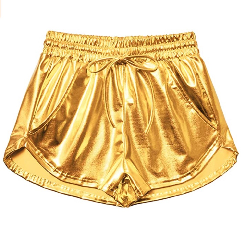 Metallic High Waisted Running Shorts